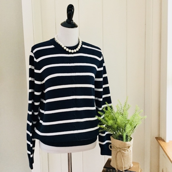 The Tog Shop Sweaters - THE TOG SHOP Navy & White Stripe Cotton Sweater